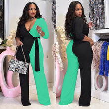 Load image into Gallery viewer, V-neck Double Stitching Wide Leg Jumpsuit（CL10811）
