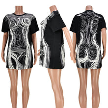 Load image into Gallery viewer, Nightclub Line Art Body Painting Dress Top (CL10398)
