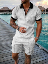 Load image into Gallery viewer, Casual Contrast Color Short Sleeve Suit （ML8214)
