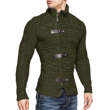 Load image into Gallery viewer, Men&#39;s Leather Ring Knitted Turtleneck Sweater (ML8233)
