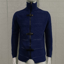 Load image into Gallery viewer, Men&#39;s Leather Ring Knitted Turtleneck Sweater (ML8233)
