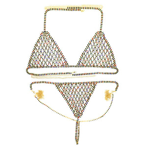 Mixed Color Mesh Bra Chain （A0146）