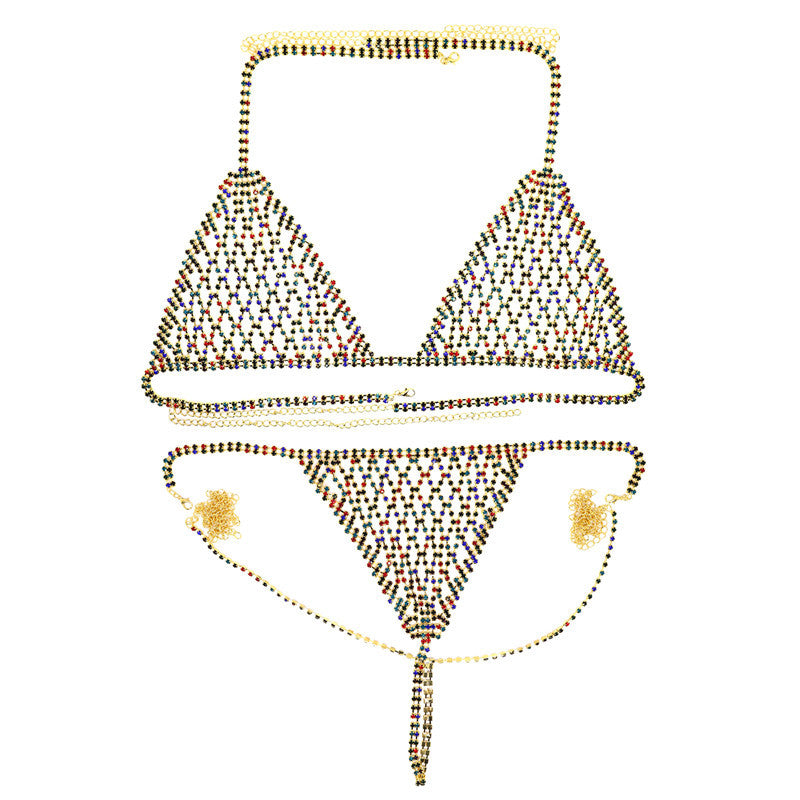 Mixed Color Mesh Bra Chain （A0146）