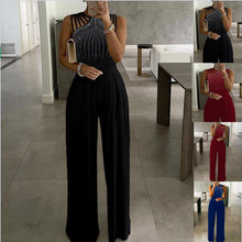 Load image into Gallery viewer, Diamond-Embedded Wide Leg Fitted Waist Jumpsuit (CL10424)
