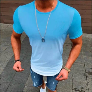 Wholesale men's gradient color stretch T-shirt（ML8049）