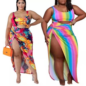 Wholesale women's large print swimsuit（CL8757)