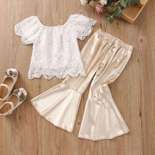 Load image into Gallery viewer, Wholesale children&#39;s lace flared pants suit 2PC(TL8016)

