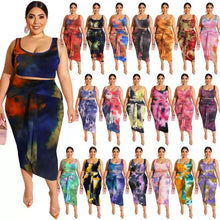 Load image into Gallery viewer, Wholesale women&#39;s fashion print large size set 2PC(CL8769)
