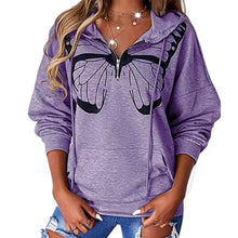 Load image into Gallery viewer, Casual Patchwork Printed Loose Hooded Sweater for Women (Cl10751)
