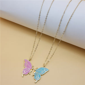 Good Friend Friendship Colorized Butterfly Necklace (A0169)