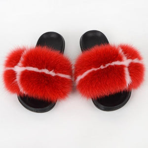 Child  Wholesale Fox Fur Slippers （FD8000）