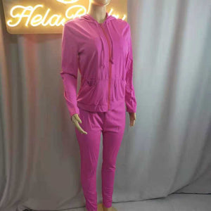 Wholesale women's leisure sports zipper suit 2PC(CL8581)