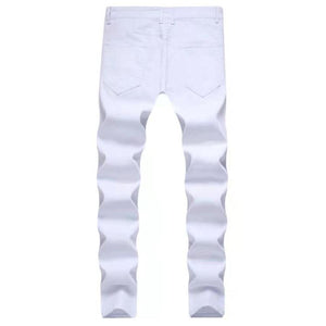 Wholesale men's straight-leg ripped jeans（ML8034）