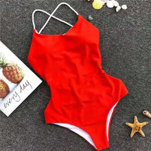 Load image into Gallery viewer, Wholesale women&#39;s sexy solid color one-piece swimsuit（CL8644）
