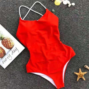 Wholesale women's sexy solid color one-piece swimsuit（CL8644）