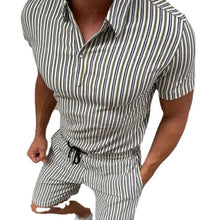 Load image into Gallery viewer, Slim-Fit Printed Casual Short Sleeve Shirt Outfit（ML8230）
