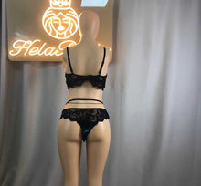 Load image into Gallery viewer, Wholesale lace perspective alluring velvet sexy underwear set 2PC（CL8875）
