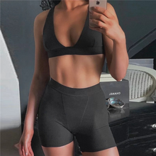 Load image into Gallery viewer, Wholesale V-neck sports Yoga cotton women&#39;s solid two-piece set 2PC（CL8899）
