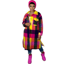 Load image into Gallery viewer, Wholesale fashion plaid coat winter long temperament coat（CL9772）
