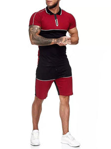 Wholesale men's color matching slim sports suit 2PC(ML8039)