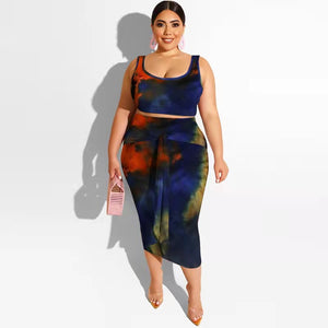 Wholesale women's fashion print large size set 2PC(CL8769)