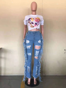 Wholesale women's new tassel jeans(CL9335)
