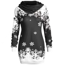 Load image into Gallery viewer, Wholesale christmas snowflake printed long sleeve pile collar dress（CL9638）
