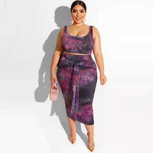 Wholesale women's fashion print large size set 2PC(CL8769)