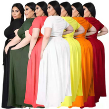 Load image into Gallery viewer, Wholesale ladies solid color bandage plus size suit 2PC(CL9017)
