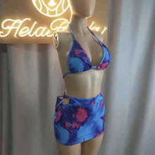 Load image into Gallery viewer, Wholesale open navel vest printing pit skirt suit 2PC（CL8916）
