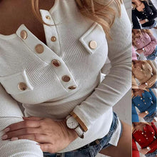 Load image into Gallery viewer, Wholesale fashion button long sleeve T-shirt（CL9647）
