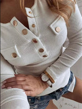 Load image into Gallery viewer, Wholesale fashion button long sleeve T-shirt（CL9647）
