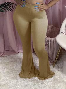 Wholesale women's sexy mop bell-bottom pants (CL8133)