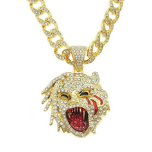 Load image into Gallery viewer, Wholesale leopard head set diamond trend versatile necklace（A0124）
