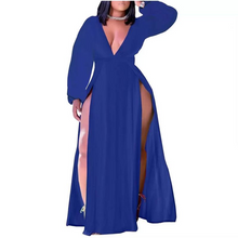 Load image into Gallery viewer, Wholesale sexy casual long sleeve V-Neck long sleeve dress（CL9421）
