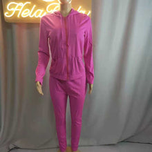 Load image into Gallery viewer, Wholesale women&#39;s leisure sports zipper suit 2PC(CL8581)
