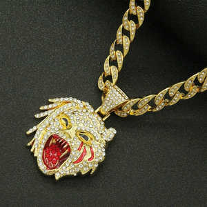 Wholesale leopard head set diamond trend versatile necklace（A0124）