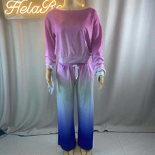 Load image into Gallery viewer, Wholesale trend long sleeve knotted wide leg pants suit 2PC（CL9160）
