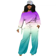 Load image into Gallery viewer, Wholesale trend long sleeve knotted wide leg pants suit 2PC（CL9160）
