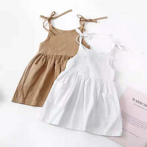 Wholesale summer girls' pure color suspender skirt(TL8017)