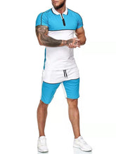 Load image into Gallery viewer, Wholesale men&#39;s color matching slim sports suit 2PC(ML8039)
