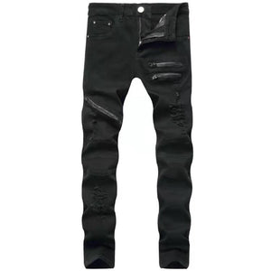 Wholesale men's straight-leg ripped jeans（ML8034）